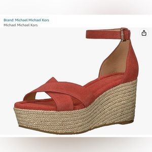 Michael Kors Suede Ankle Strap Platform Sandal